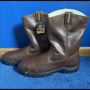 Caterpillar Drawbar Leather Steel Toe Pull on Boots Size 13